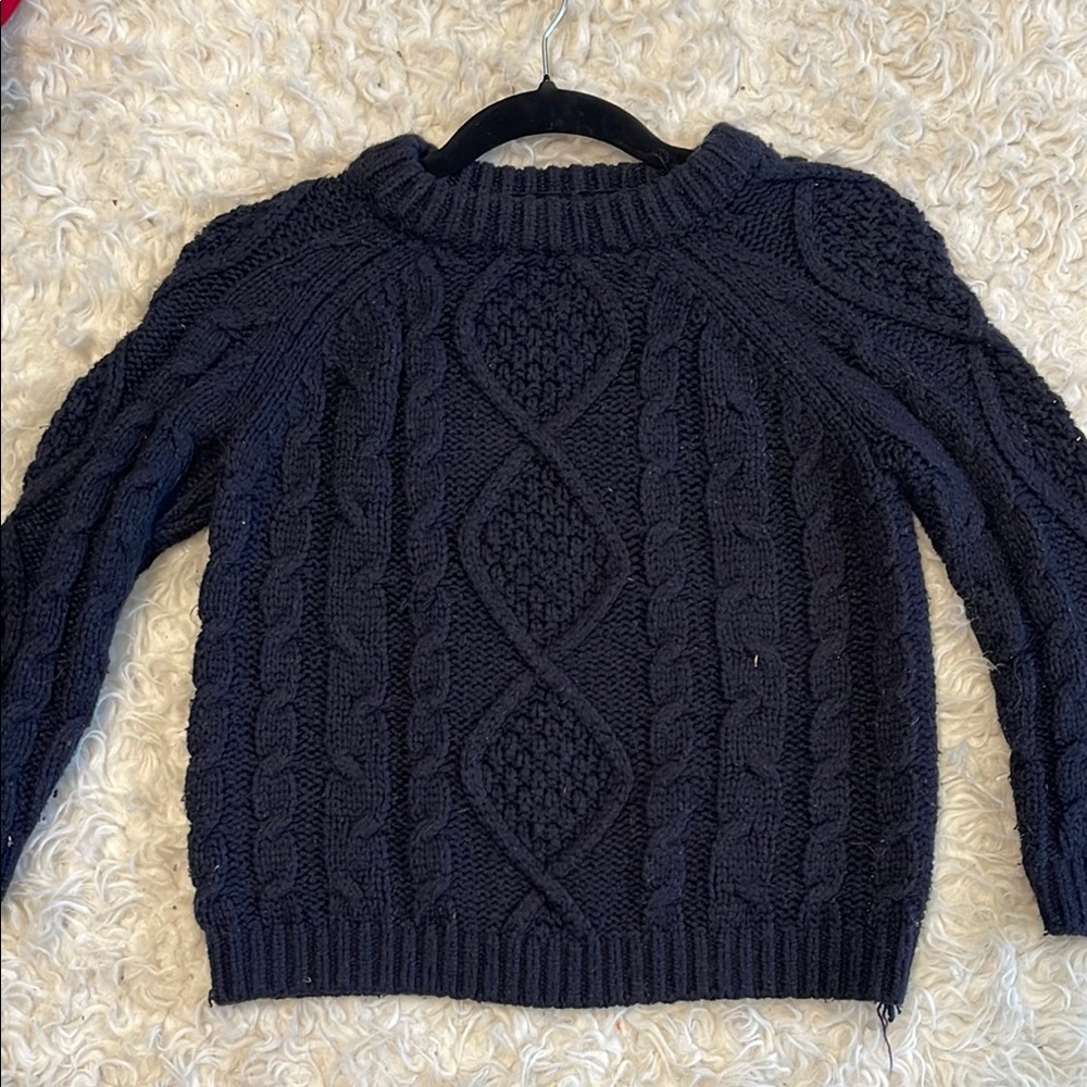 Zara kids navy sweater cable knit
